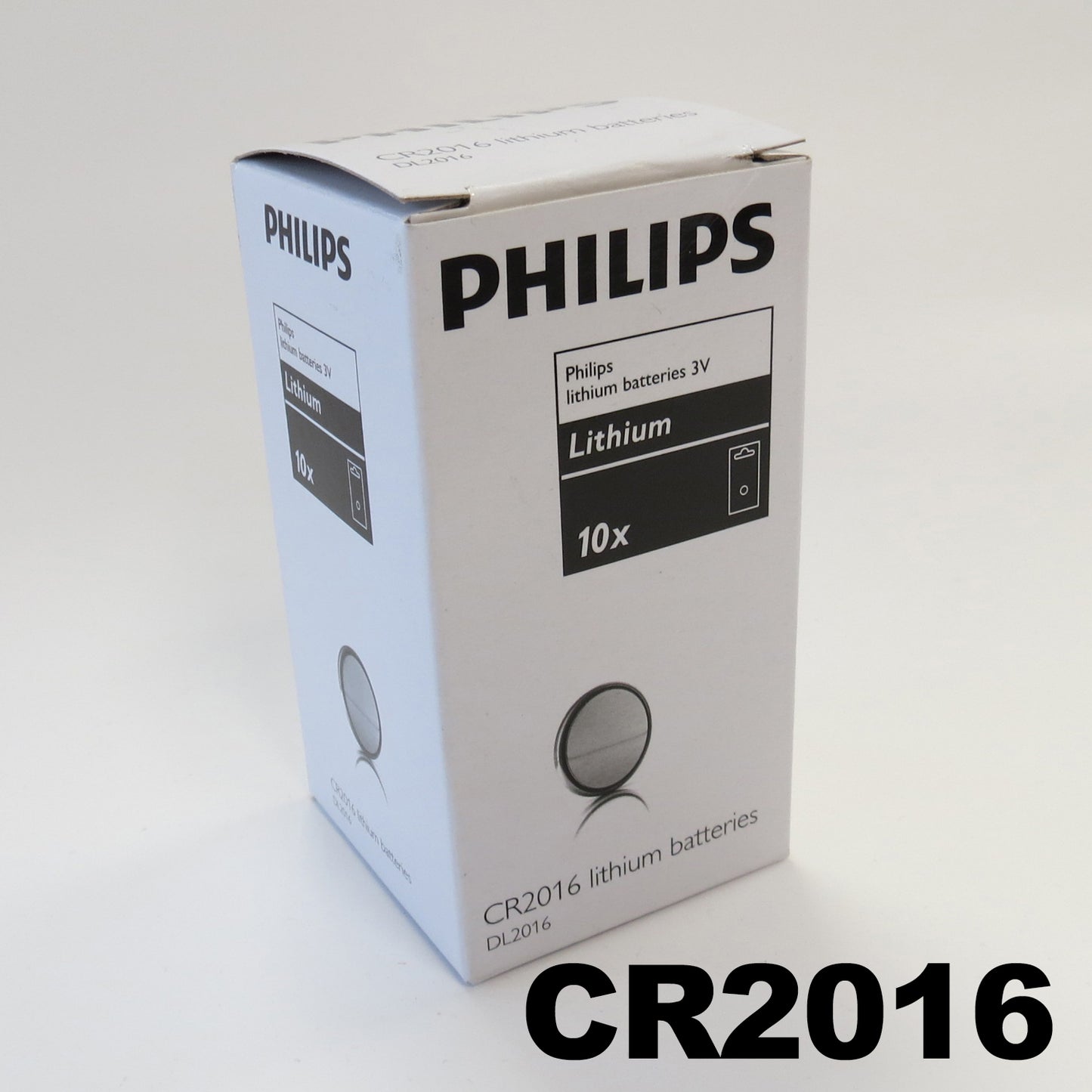 Box of 10 Philips Lithium 2016, 2025, 2032 Coin Cell