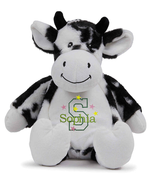Personalised Black/White Cow - Embroidered Name