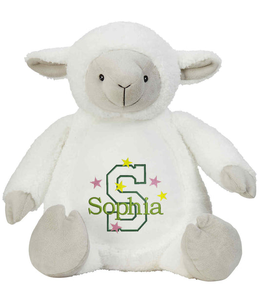 Personalised Cream Lamb - Embroidered Name
