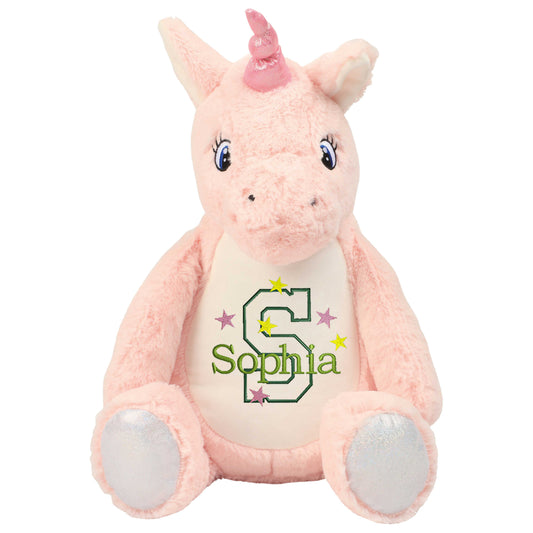 Personalised Pink Unicorn - Embroidered Name