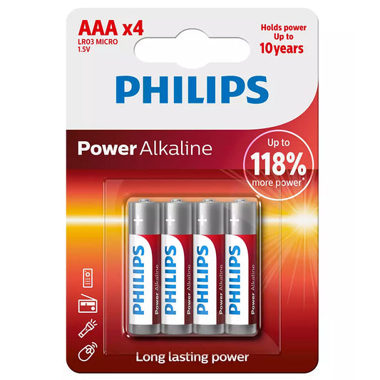 Philips Power Alkaline Battery AAA4