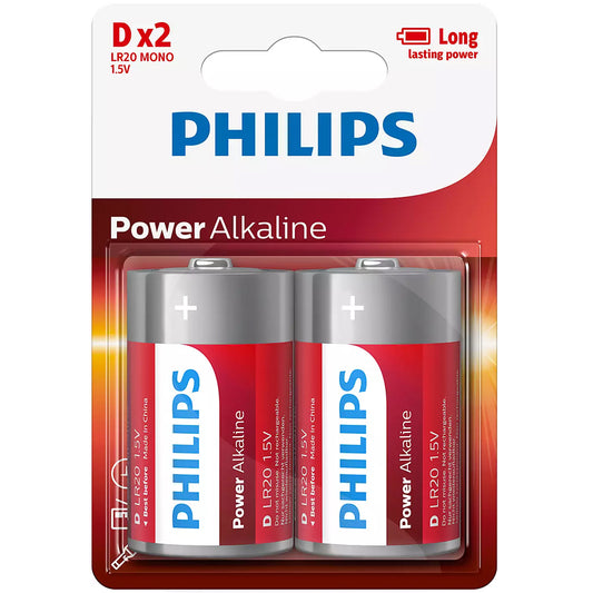 Philips Power Alkaline Battery D 2