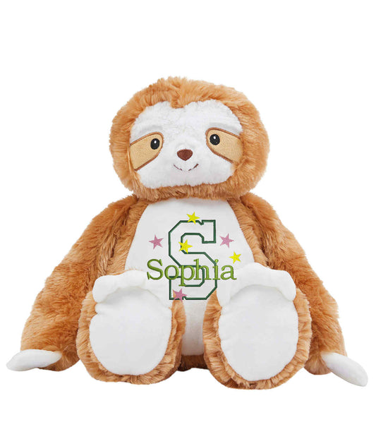 Personalised Brown Sloth - Embroidered Name