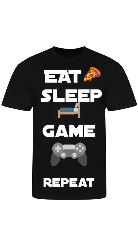 Eat,Sleep,Game,Repeat Black Short Sleeved T-Shirt